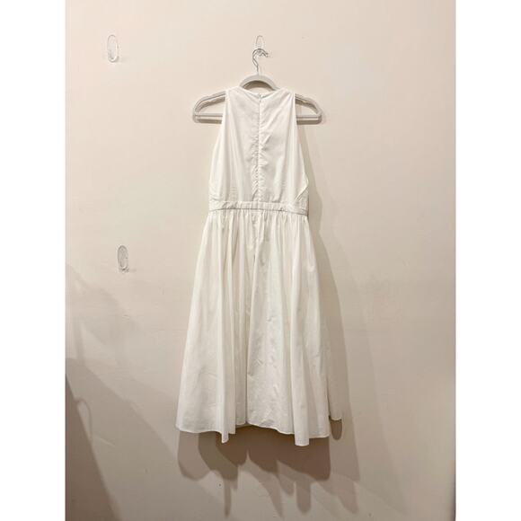 J. Crew Sleeveless High-Neck Cotton Poplin A-Line Midi Dress White Womens Size 4 - Picture 4 of 7